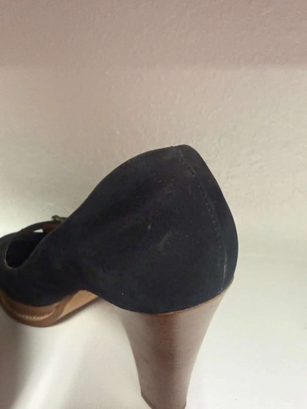 Michael Kors Black Suede Open-Toe Platform Wedges with Buckle - Picture 12 of 16